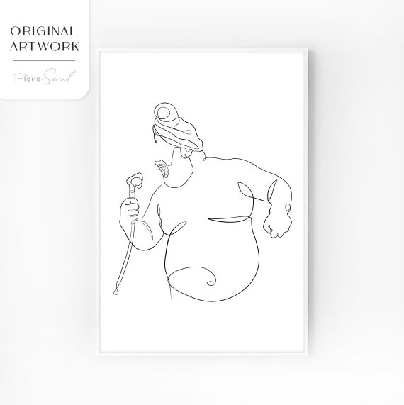 Line Art Nude Funny Boobies - Body Positive abstract art Art Print