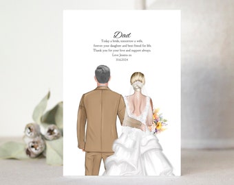 Gift For Father Of Bride | Print From Bride To Dad | Wedding Thank You Gift | Wedding On A Budget | Personalised Father of the Bride Print
