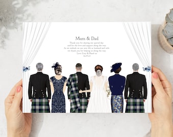 Scottish Parents Of The Bride and Groom Print, Gift for Mum & Dad on Wedding Day, Thank You Gift For Parents, Scottish Wedding