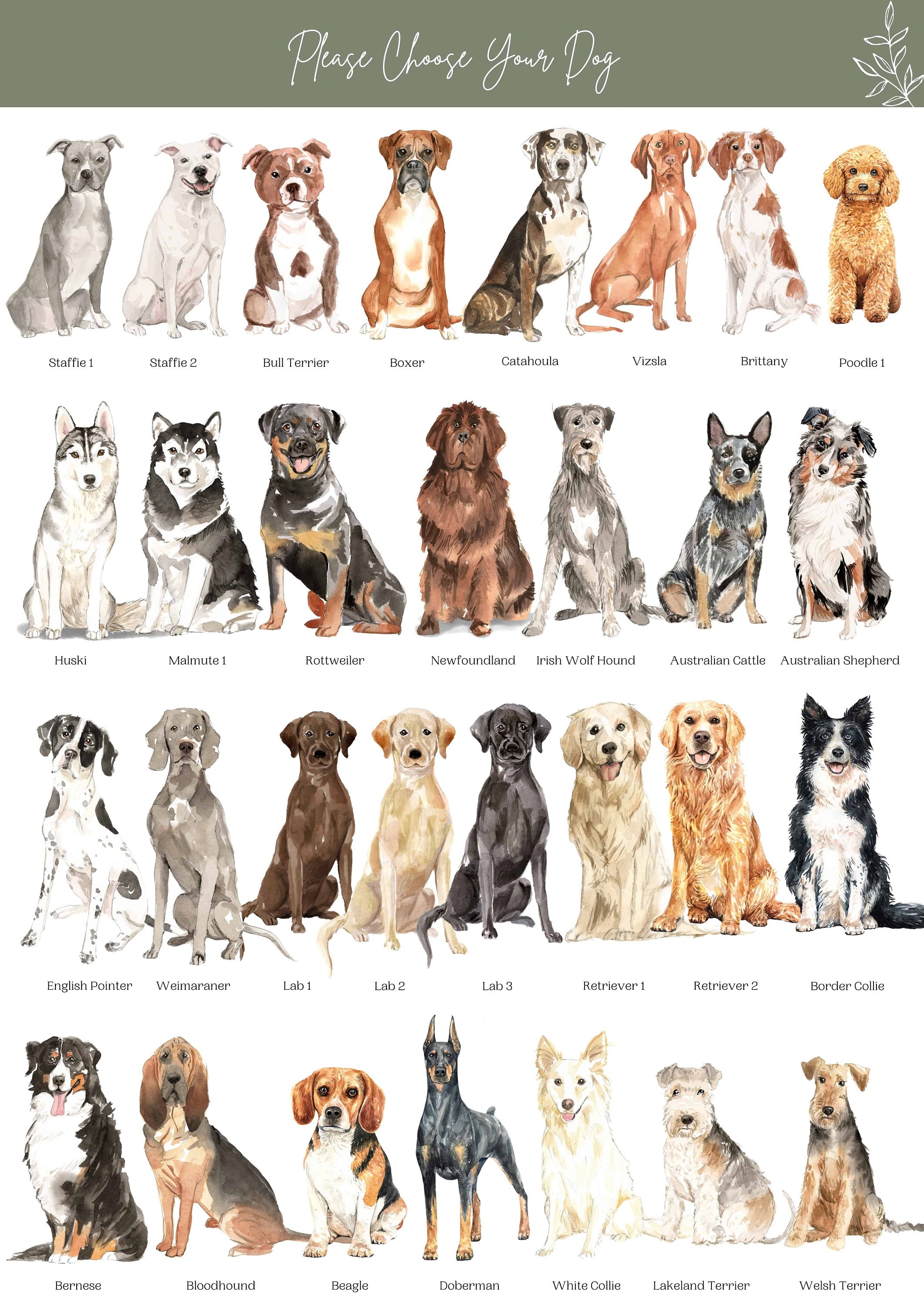 Dog illustration Print Personalised Dog Lover Gift Gift For | Etsy