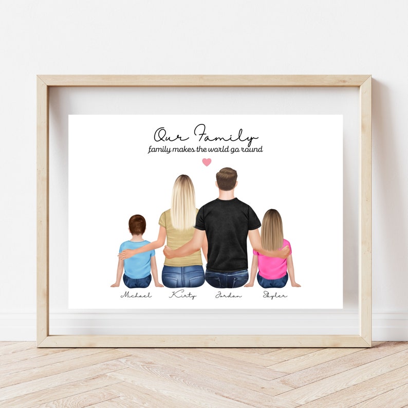 Family Print Personalised Family Print Family Portrait Etsy