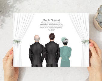 Grandparents of The Groom Print, Personalised Wedding Print, Wedding Thank You Gift For Grandparents of Groom, Nan & Grandad Wedding Print