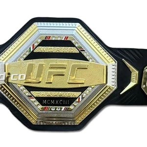 UFC Legacy Championship Replica Title Belt: Genuine Leather, Golden 3d Zinc Metal Plates image 5