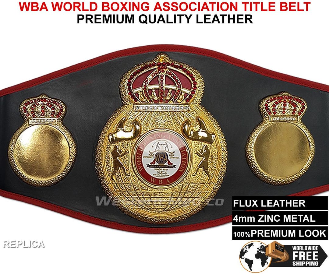 WBA Replica Title Belt: Black Flux Leather, 4mm Zinc Plates - Etsy