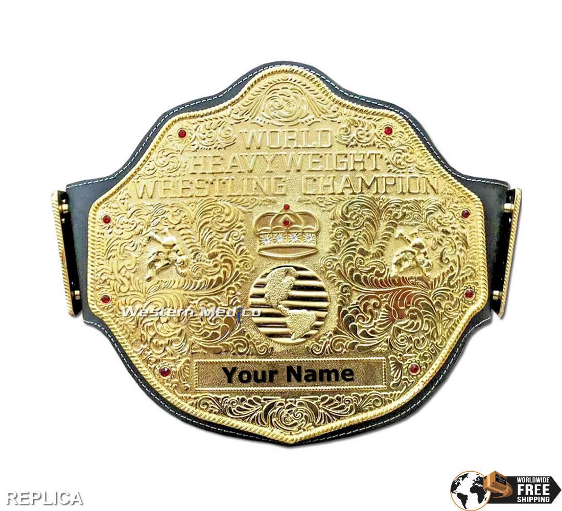 Big Gold World Heavyweight Championship Wrestling Belt: 6mm Zinc