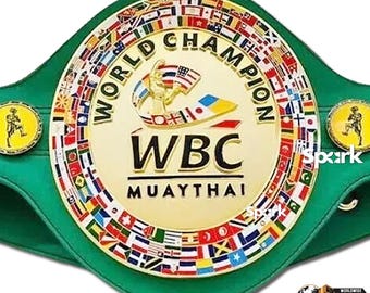WBC Muay Thai Champion Title Belt: Adult Size Replica