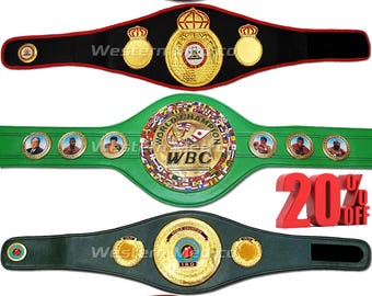 Replica di cinture da boxe da campionato, taglia per adulti, cinturini in pelle 3D, lega di zinco, set da 5