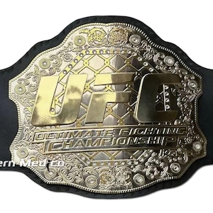 UFC Ultimate Fighting Championship Title Belt 4mm Zinc 100% Genuine Leather Strap Adult Size UFC Classic Championship Belt Dual Plated NEW