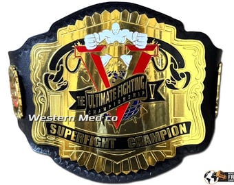 UFC アルティメットチャンピオンシップ スーパーファイト チャンピオンレプリカタイトルベルト 4mm 亜鉛レザー 大人サイズ