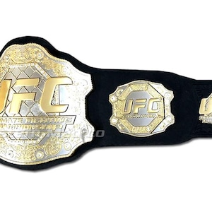 Cintura replica UFC Classic Championship Title da 8 mm in zinco: cinturino in vera pelle, taglia per adulti immagine 7