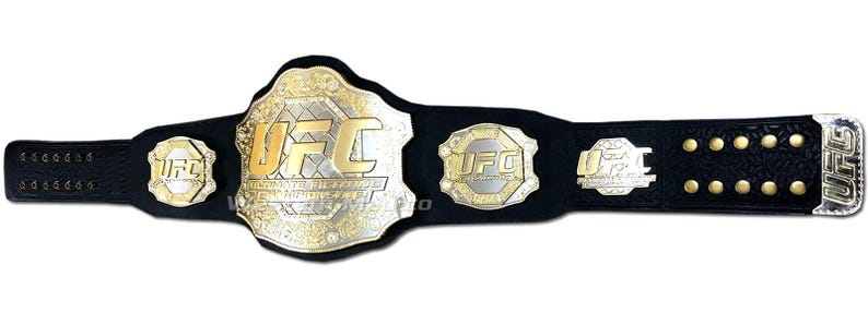 Cintura replica UFC Classic Championship Title da 8 mm in zinco: cinturino in vera pelle, taglia per adulti immagine 7
