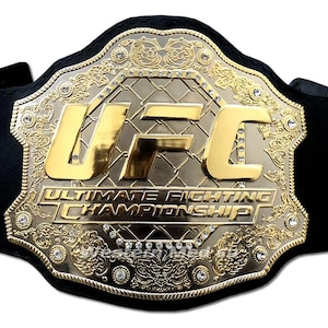 Cintura replica UFC Classic Championship Title da 8 mm in zinco: cinturino in vera pelle, taglia per adulti immagine 3