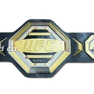 UFC Legacy Championship Replica Title Belt: Genuine Leather, Golden 3d Zinc Metal Plates image 7
