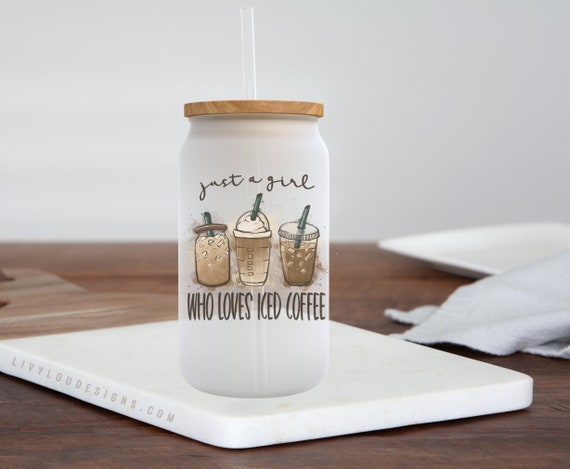 iced coffee cup with lid and straw, coffee lover gift for her, coffee  tumbler for mom, coworker birthday gifts for women, iced coffee travel