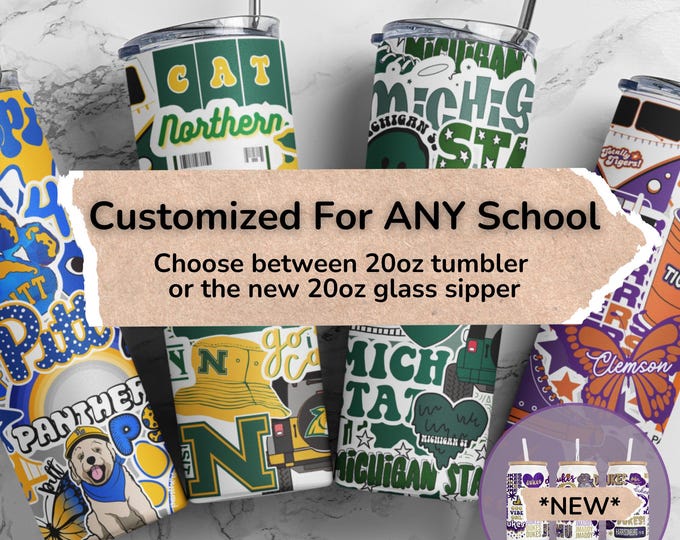 Personalized Skinny Stainless Steel Cups|College Bed Party|High School Graduation Gifts|Customized Tumbler Gifts for College|Custom Tumbler