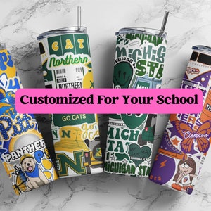 Personalized Skinny Stainless Steel Cups|College Bed Party|High School Graduation Gifts|Customized Tumbler Gifts for College|Custom Tumbler