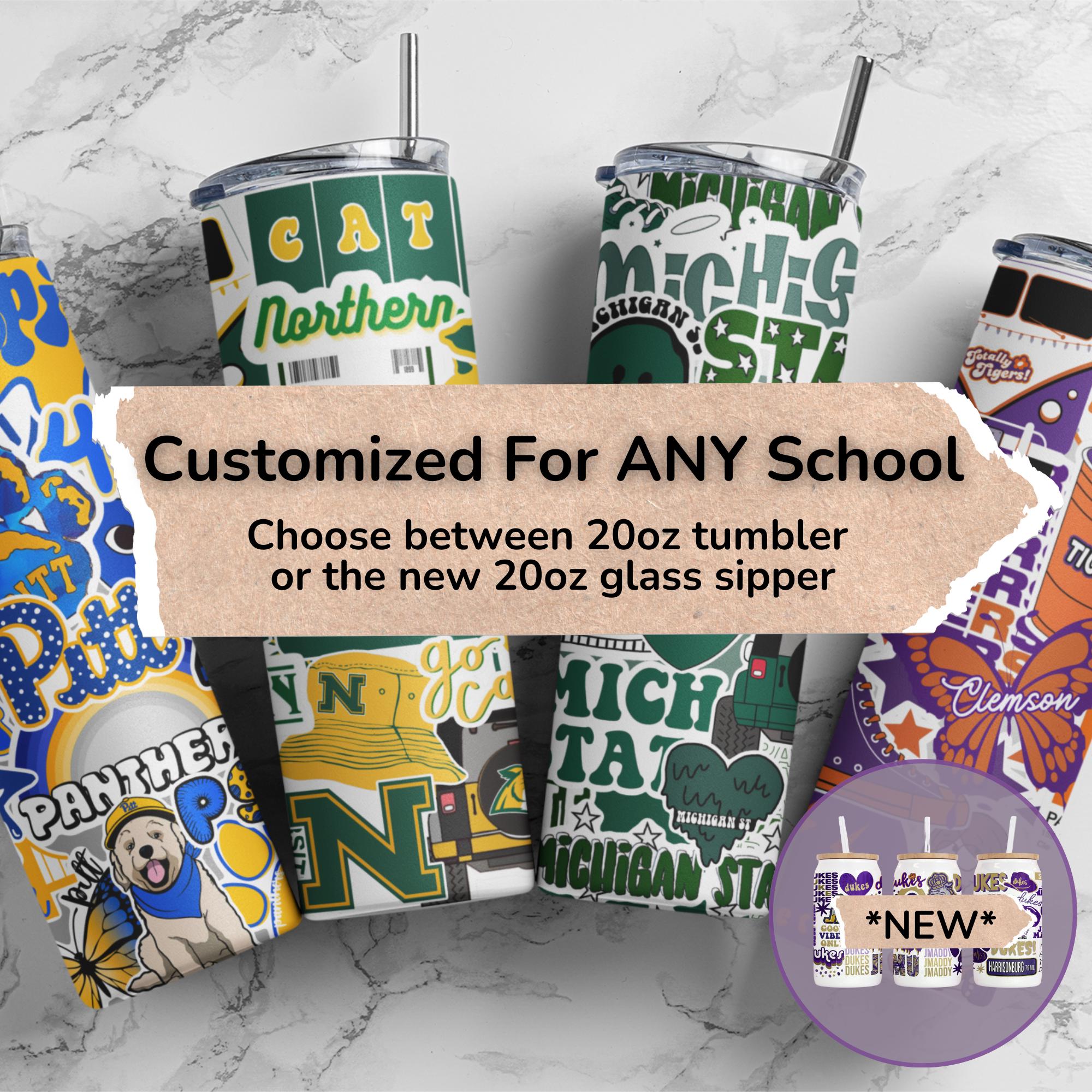 Personalisierte dünne Edelstahlbecher | College-Bettparty | Geschenke zum Schulabschluss | Personalisierte Bechergeschenke fürs College | Individueller Becher
