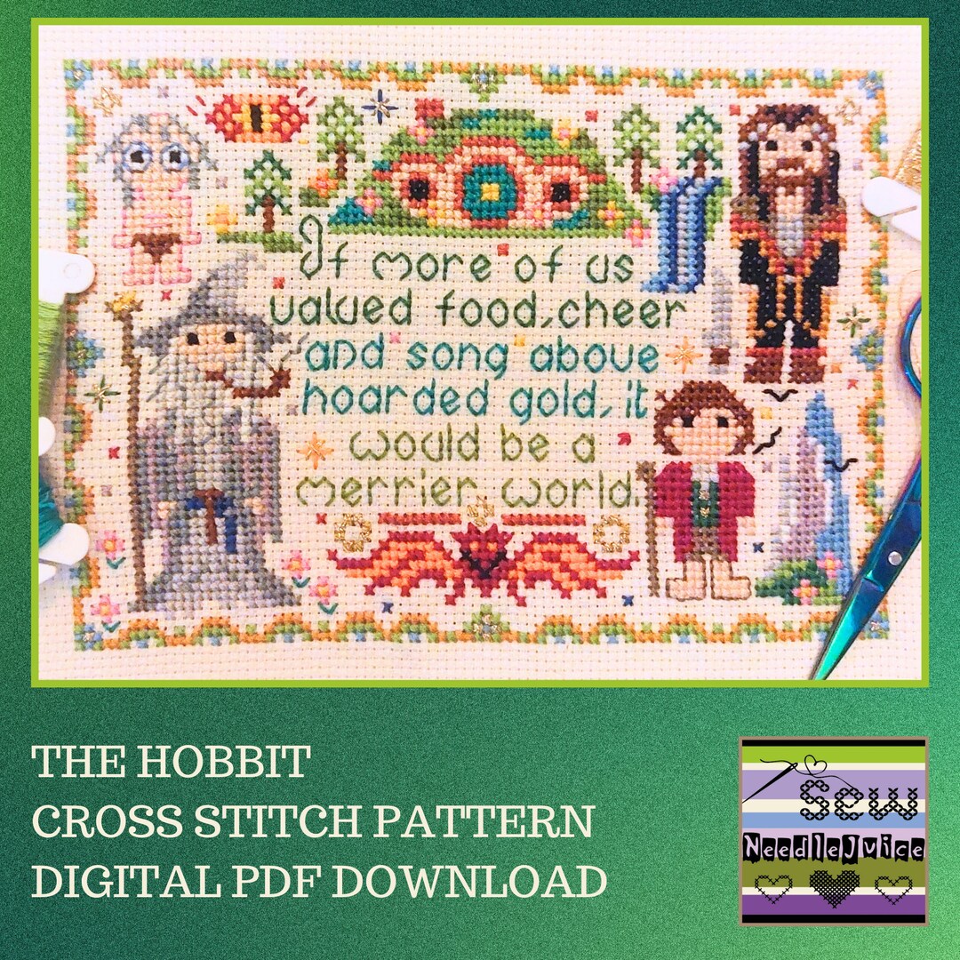 Hobbit Cross Stitch Pattern PDF Digital Download Lord of the Rings ...