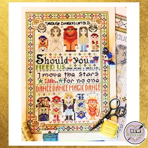 Dance Magic Cross Stitch Pattern, Digital PDF Download, Movie Quote, Bowie, Movie, Cult 80&#39;s, Maze