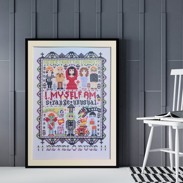 BEETLEJUICE  PRINT Cross Stitch A4 or A3 Movie Art Print Never Trust the Living! Tim Burton