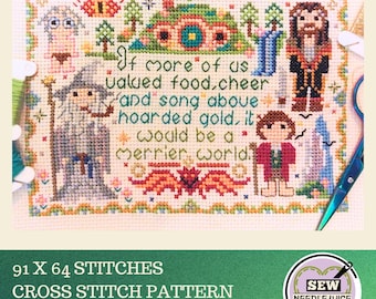 WIZARD and RINGS, fantasy, Goblins, Mythical Cross Stitch Pattern PDF Digital Download
