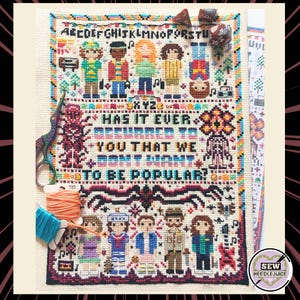 STRANGER UPSIDE DOWN, Pdf digital download, Cross Stitch Pattern, cult