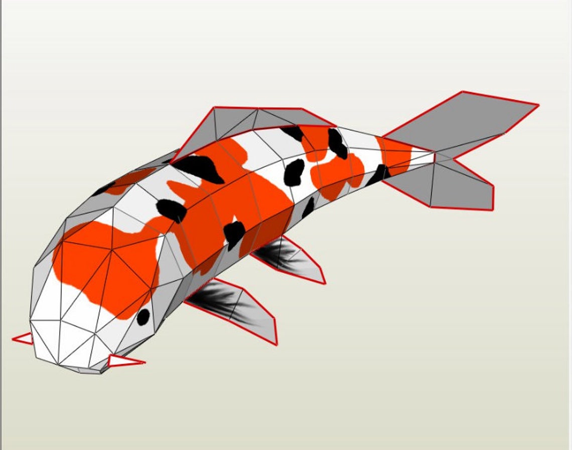 Paper model fish papercraft paper catfish. | Etsy