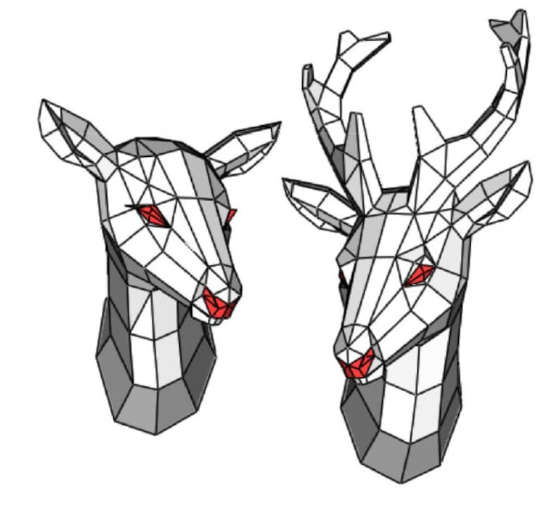 Deer family papercraft