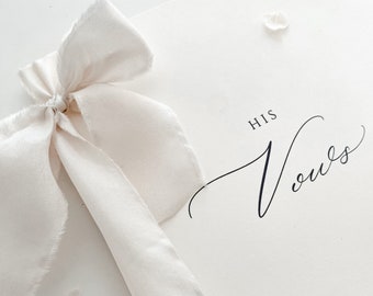 Wedding Vow Books Set of 2 Vow Books His and Hers Vow Books with Silk Ribbon