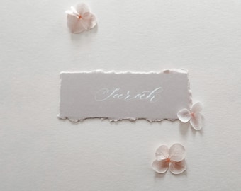 Blush Pink Wedding Place Cards, Deckled Edge Name Cards, Wedding Escort Cards, Place Cards Wedding, Table Seating Cards, Rustic Place Cards