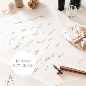 Calligraphy Practise Sheets Learn Modern Calligraphy at Home Printable Worksheets | INSTANT DOWNLOAD