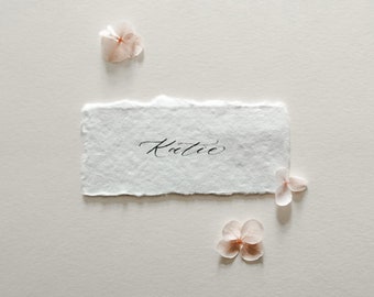 Wedding Place Cards Wedding Table Name Cards, Organic Cotton Paper Place Cards, Handmade Paper