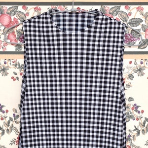 Handmade Pleated Black and White Long Pleats Dress Checkerboard Pattern Plaid Pattern Casual Sleeveless Dress