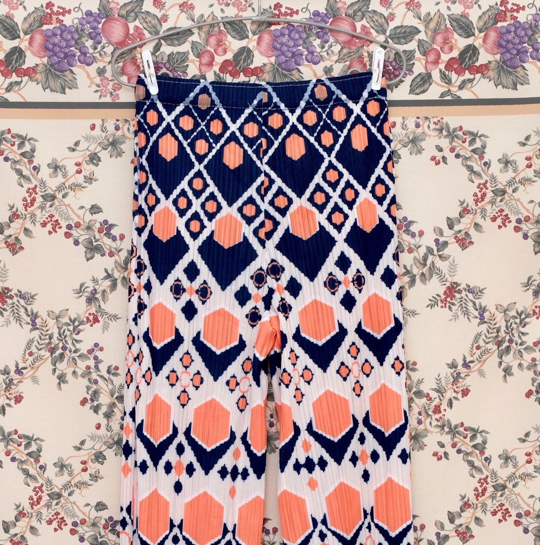 Handmade Pleated Colorful Psychedelic Pants Blocks Geometric Abstract ...