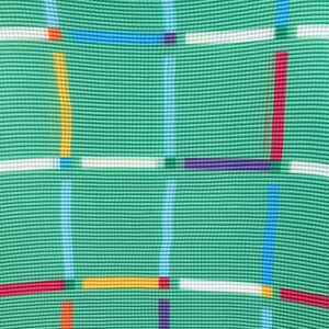 Handmade Pleated T-shirt Stretchy Long Sleeved Green Tops Plaid Pattern Colorful Lines Print Tee Graphic Tshirt image 3