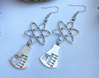 Test Tube And Flask Earrings Miniblings Chemistry Acrylic LC Neon Green