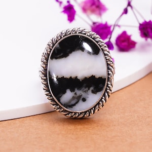 White Buffalo Turquoise Ring, 925 Sterling Silver Ring, Gemstone Ring, Adjustable Ring,  Elegant Ring, Birthday Jewelry Gift For All Friends
