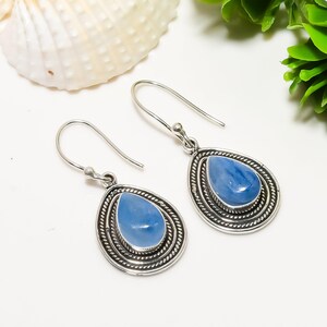 Natural Kyanite Earring, 925 Sterling Silver Earring, Gemstone Earring, Oxidize Earring, Elegant Earring, Wedding Jewelry Gift For Her.