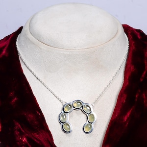 Natural Prehnite Pendant, 925 Sterling Silver Pendant, Green Gemstone Pendant, Chain Pendant, Unique Necklace, Wedding Gift For Friends.