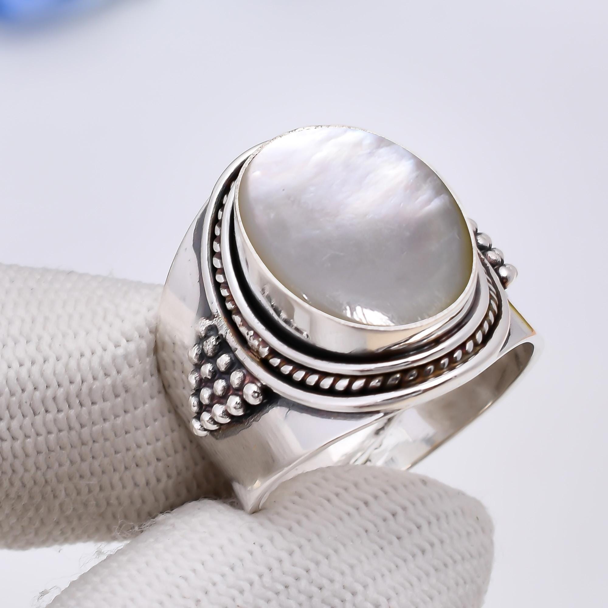 ヴィンテージ！ Sterling Silver Oval リング 925 Sterling Silver Double Headed Eagle Oval Moonstone Men's