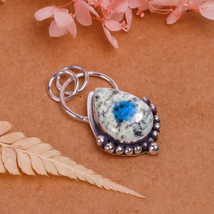 Natural K2 Blue Azurite Pendant, 925 Sterling Silver Pendant, Gemstone Pendant, Handmade Pendant, Men Women Pendant, Birthday Gift For Her.