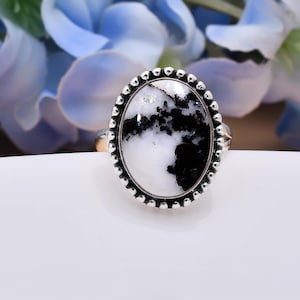 White Buffalo Turquoise Ring, 925 Sterling Silver Ring, Natural Gemstone Ring, Adjustable Ring, Handmade Ring, Wedding Jewelry Gift For Her.