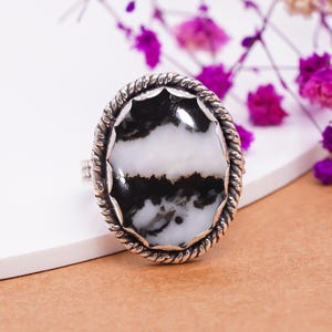 White Buffalo Turquoise Ring, 925 Sterling Silver Ring, Natural Gemstone Ring, Adjustable Ring, Handmade Ring, Birthday Gift For All Friends