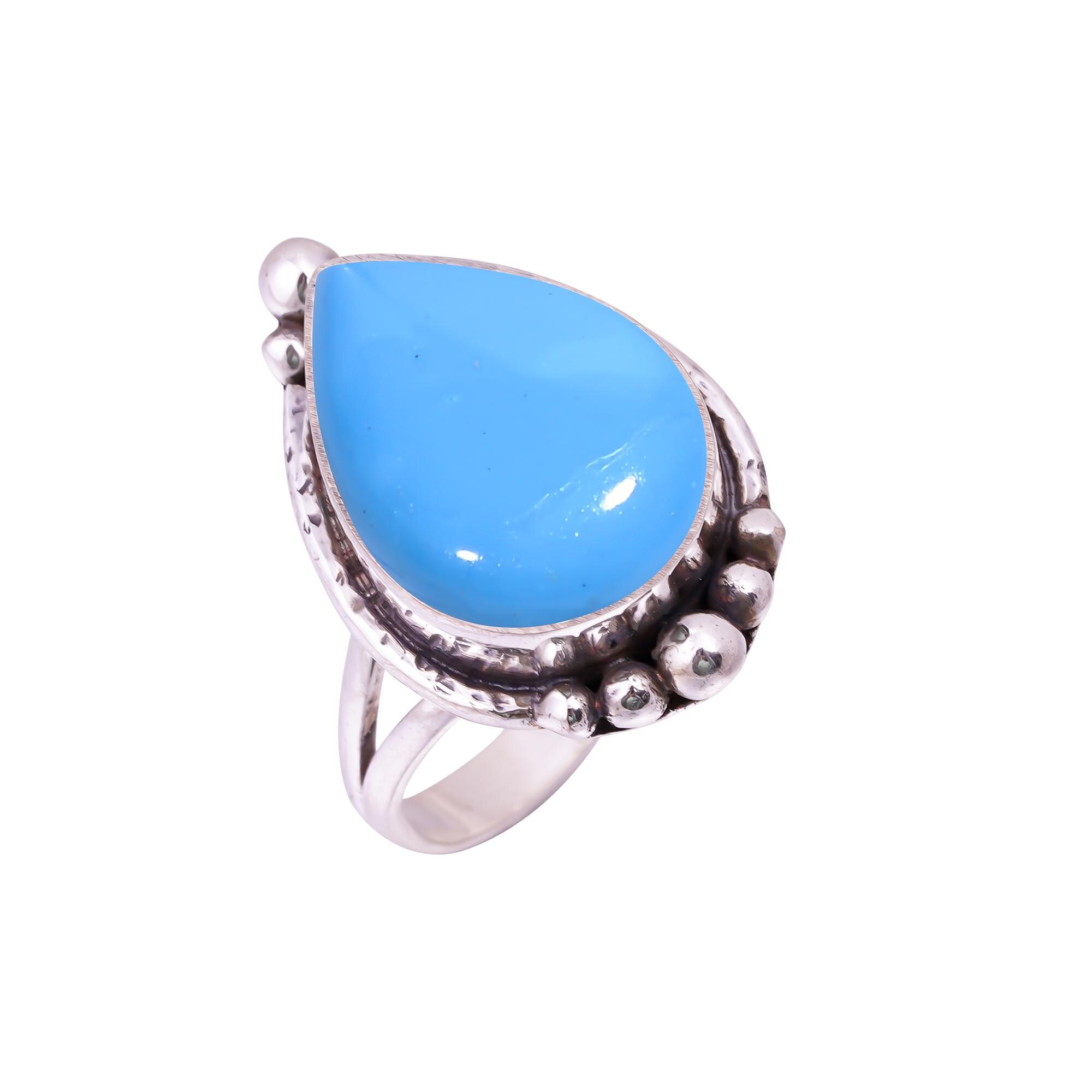 Anello Argento 925 Con Turchese Sleeping Beauty – Vihaanjewels – Fatto A Mano – SD-197