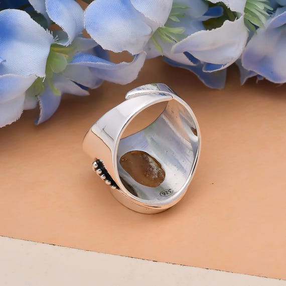 ALPHM Rose Flower Ring For Women S925 Oxidized Sterling Silver