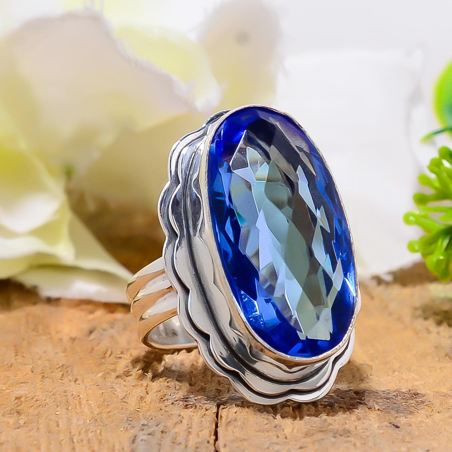 Anello Stack/Impilabile In Argento 925 Con Vera Tanzanite – Elegante E Raffinato, Gioiello Donna