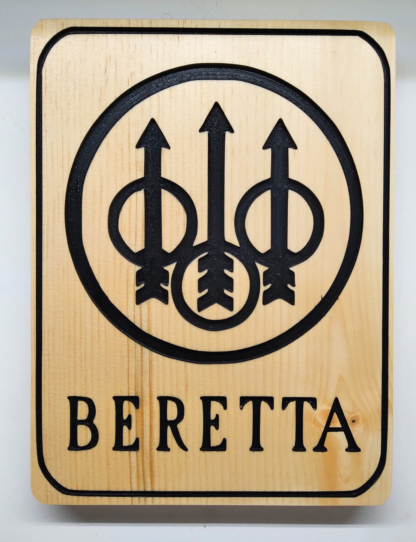 Beretta Logo Engraved and Hand Painted Wood Wall Hanging | Etsy