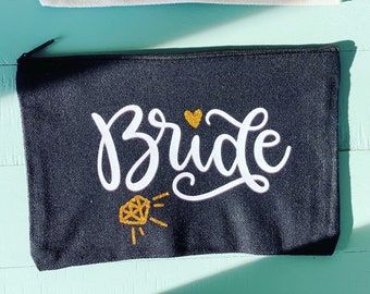 Bride and Bride Tribe Canvas Makeup Pouch Set of 6