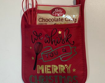 Christmas Oven Mit / Pot Holder Gift Set (Single Mit or with cookie mix and utensil as a set)