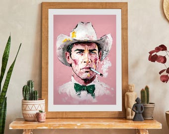 Mutige Cowboy Wandkunst - Sofortiger digitaler Download